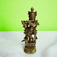 Aakrati Brass Krishna Statue Home Pooja Decor Gift item Brass Krishna Sculpture