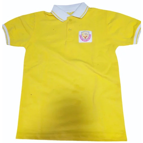 Boys Polo School Uniform T-Shirt - Cotton Fabric, Size M | Breathable, Washable, Comfortable Half Sleeves Design for Active Boys