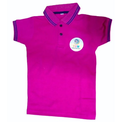 School Uniform Cotton T-Shirt - Cotton, Size S, Half Sleeves | Comfortable, Washable, Suitable for All Ages and Seasons