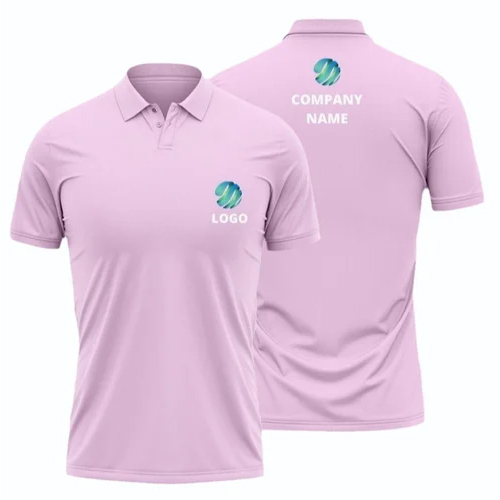 Pink Polo T-Shirt - Cotton Fabric Plus Size | Bright Pink Color O-Neck Collar Versatile Style for All Age Groups