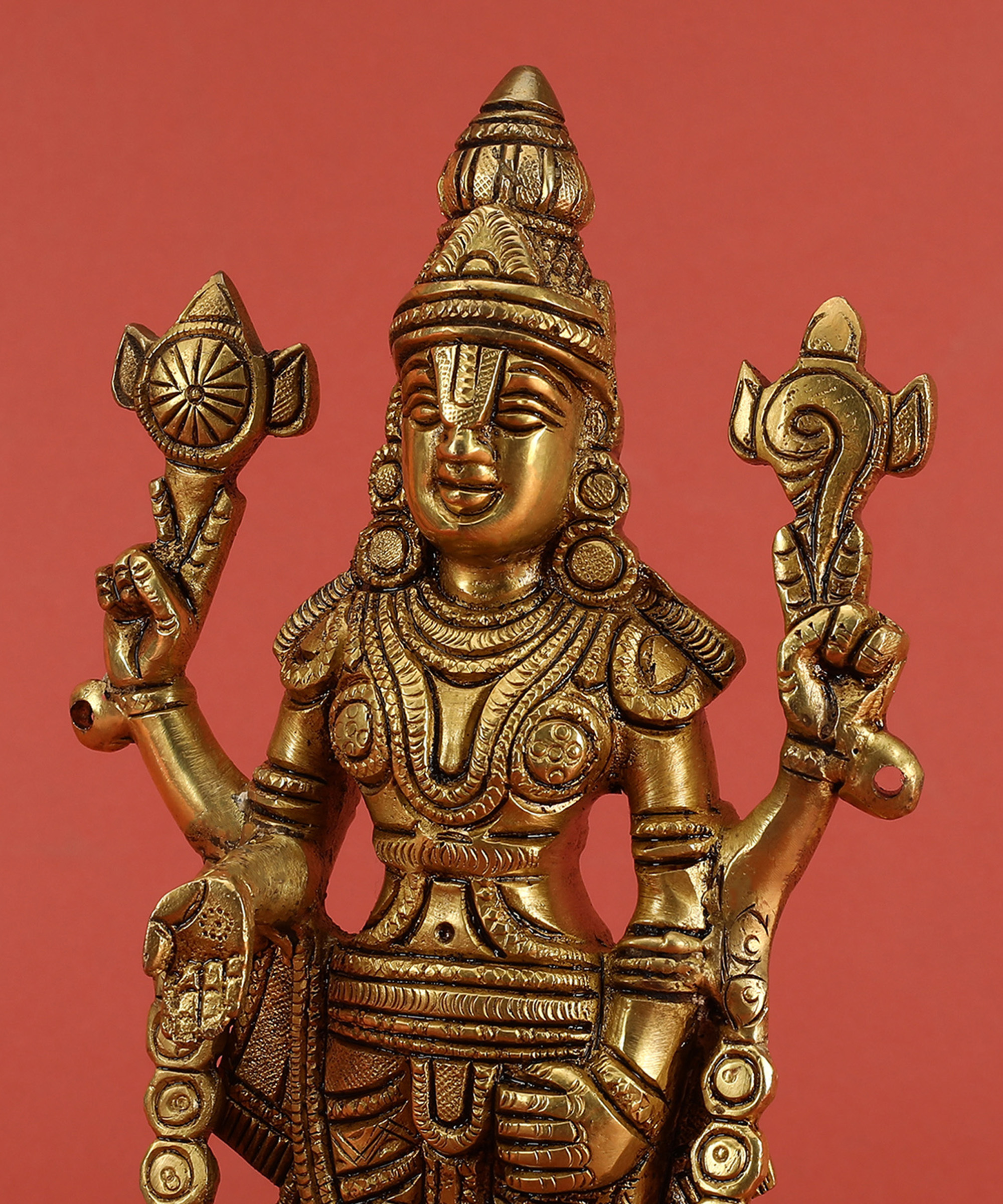 Brass Balaji Statue Statue with Yellow |Religious Statue| |Temple decor| |Gift item| |Brass Statue|