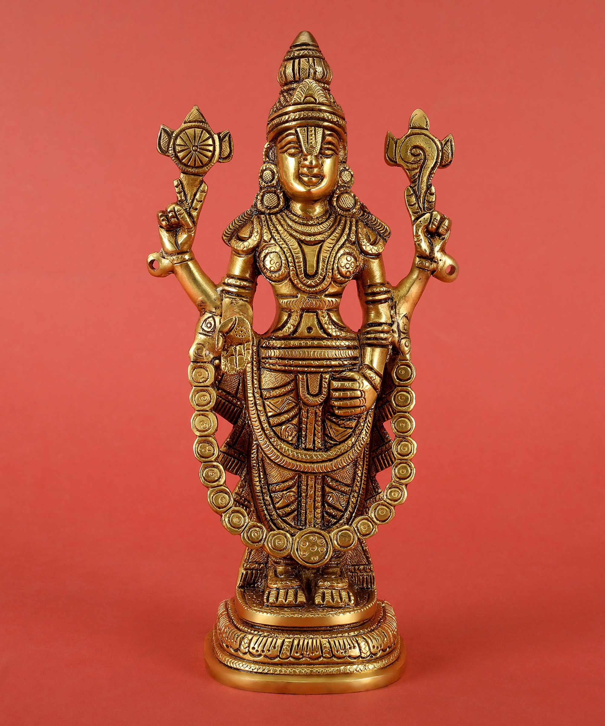 Brass Balaji Statue Statue with Yellow |Religious Statue| |Temple decor| |Gift item| |Brass Statue|