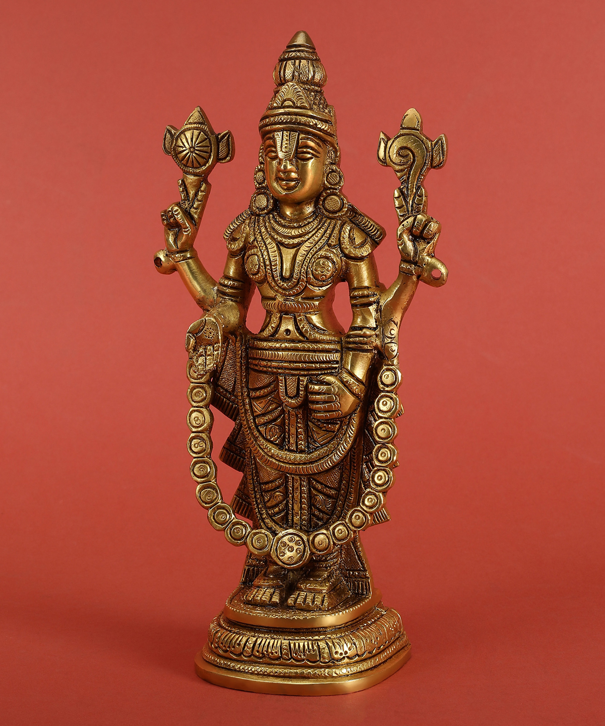 Brass Balaji Statue Statue with Yellow |Religious Statue| |Temple decor| |Gift item| |Brass Statue|