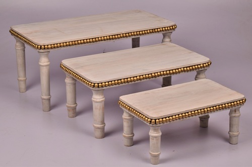 Wooden White Wash Riser Set