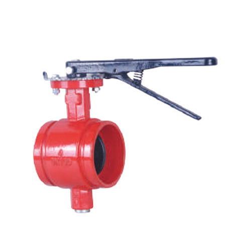 Red Grooved Butterfly Valve