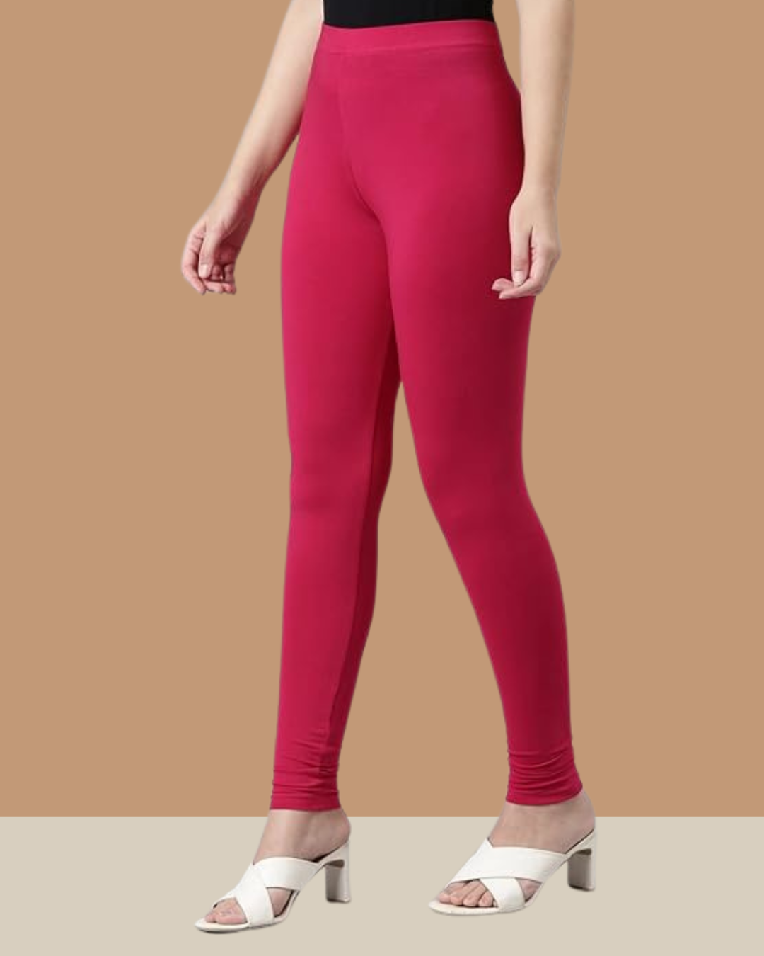 Red Maroon Full Length Churidar Leggings