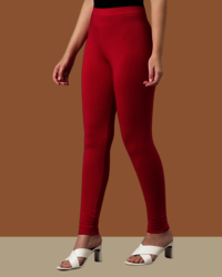 Red Maroon Full Length Churidar Leggings