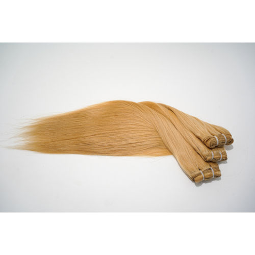 Top Quality Blonde Natural Straight Human Hair Weft Extensions - Hair Extension Type: Weaving