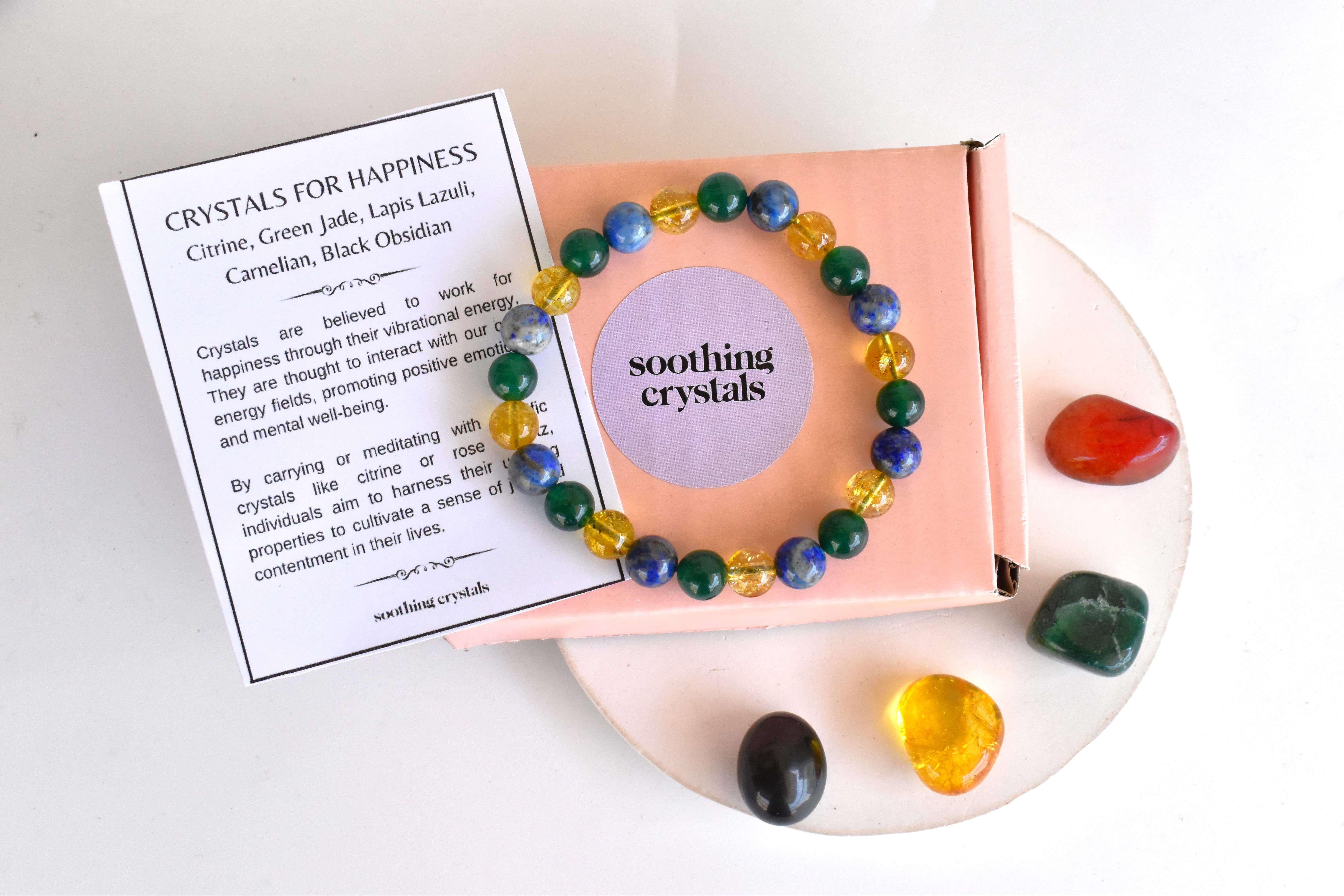 Promoting Happiness Crystal Kit, Healing Gemstones, Meditation Gift Stones