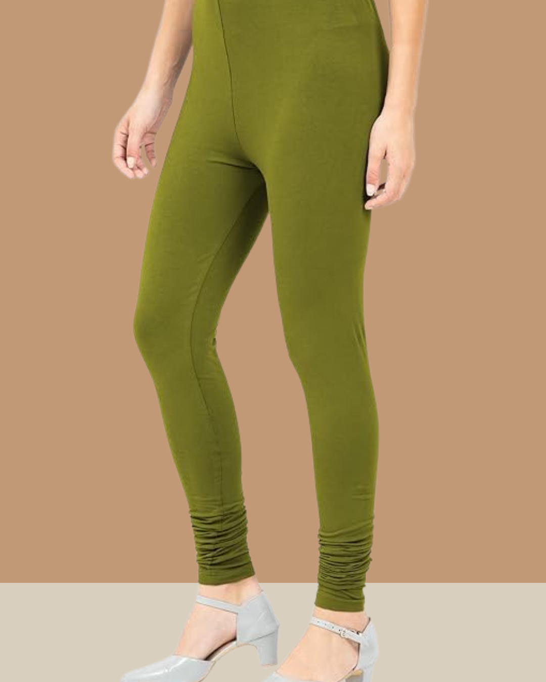 Olive Green Full Length Churidar Leggings