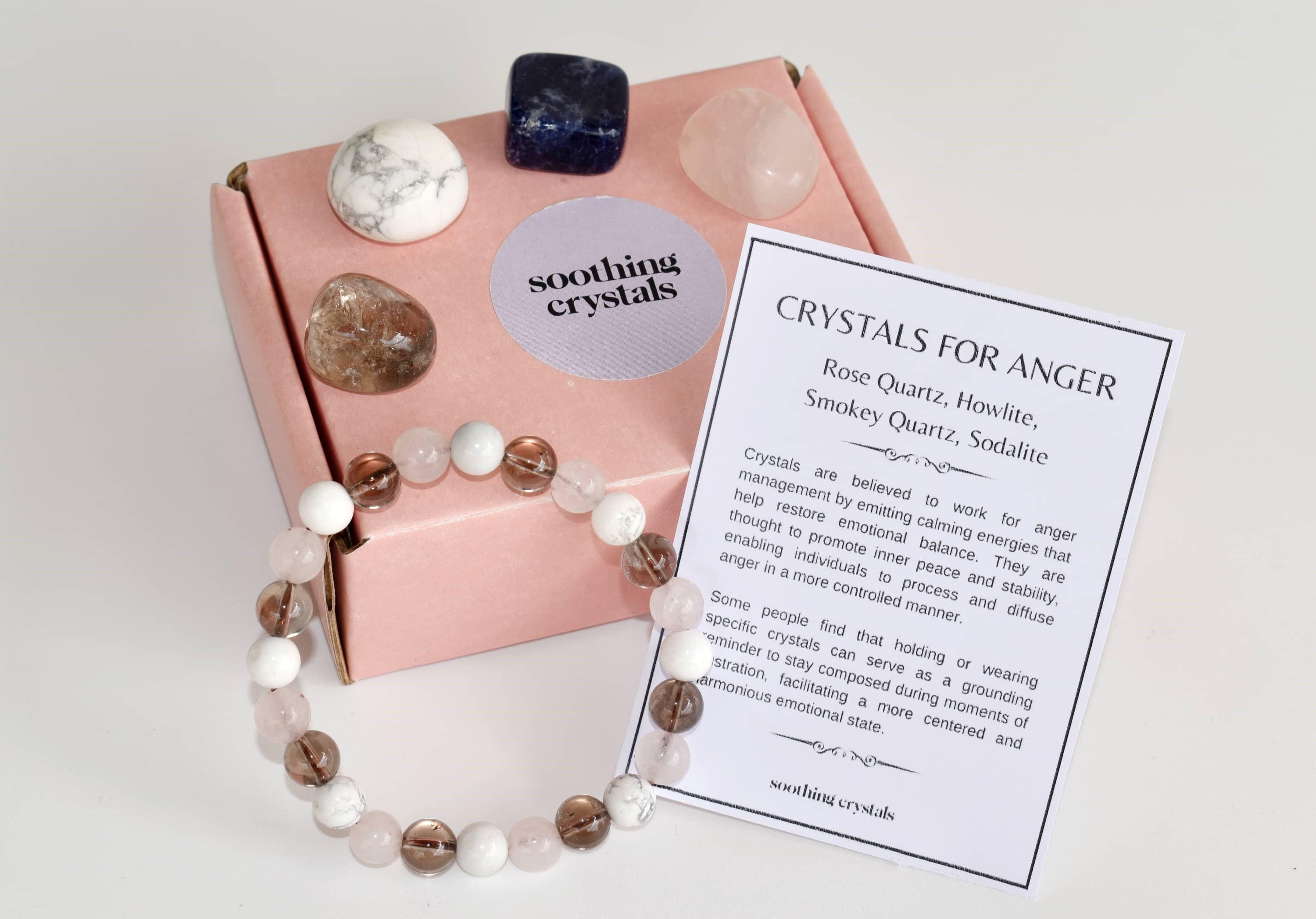 Control Anger Crystal Kit, Healing Gemstones, Meditation Gift Stones