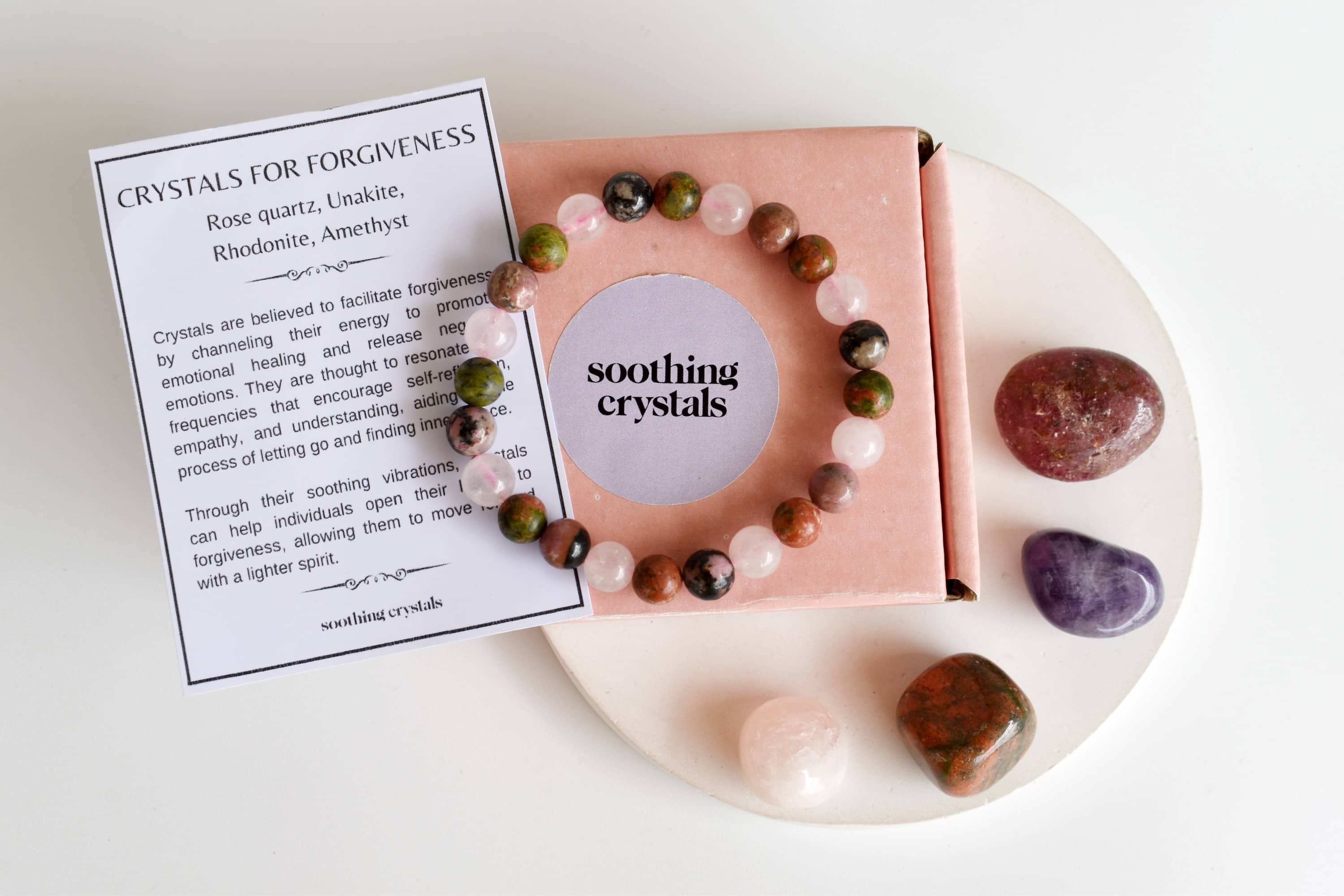 Encourage Forgiveness Crystal Kit, Healing Gemstones, Meditation Gift Stones