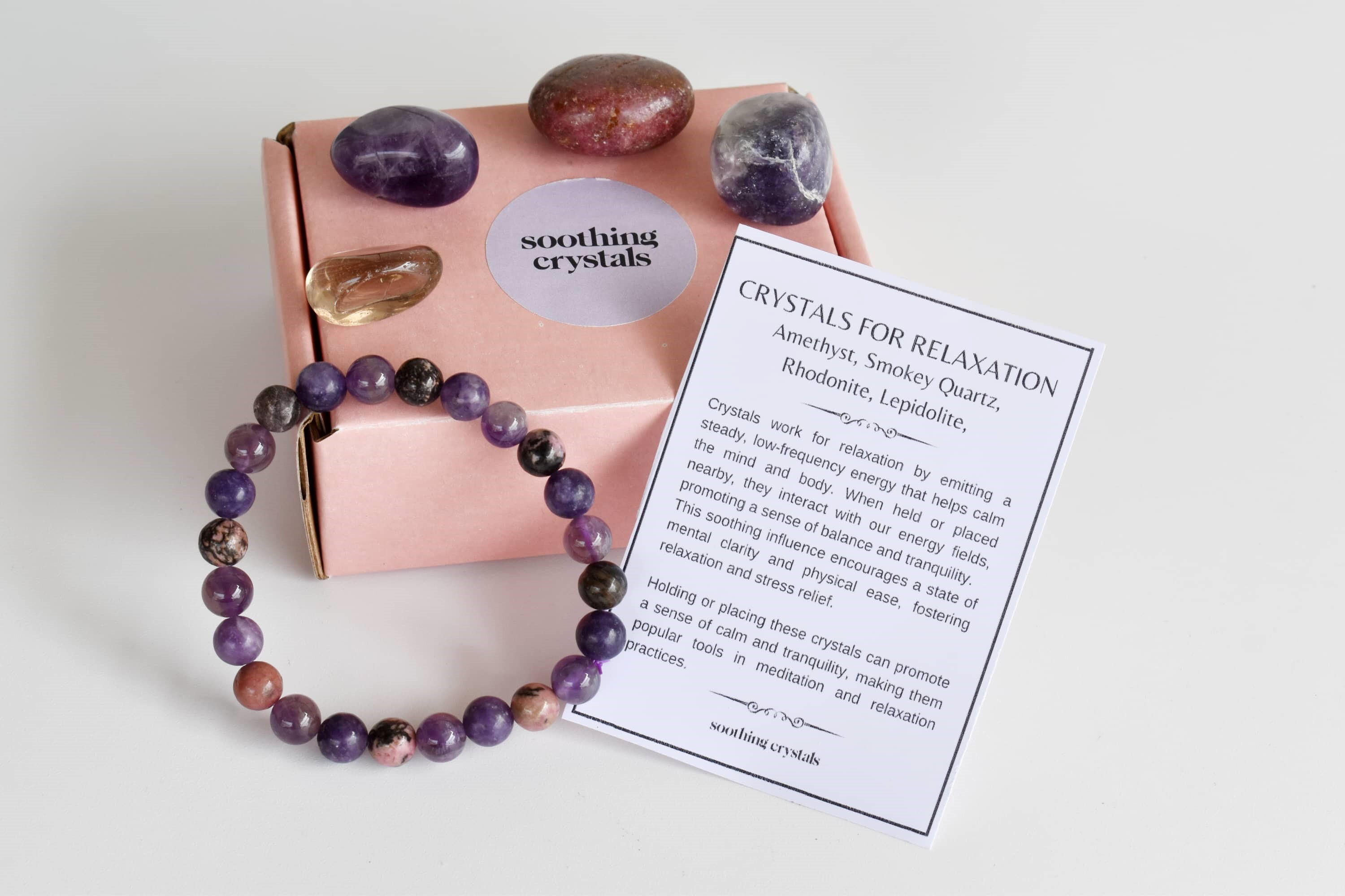 Brings Relaxation Crystal Kit, Healing Gemstones, Meditation Gift Stones