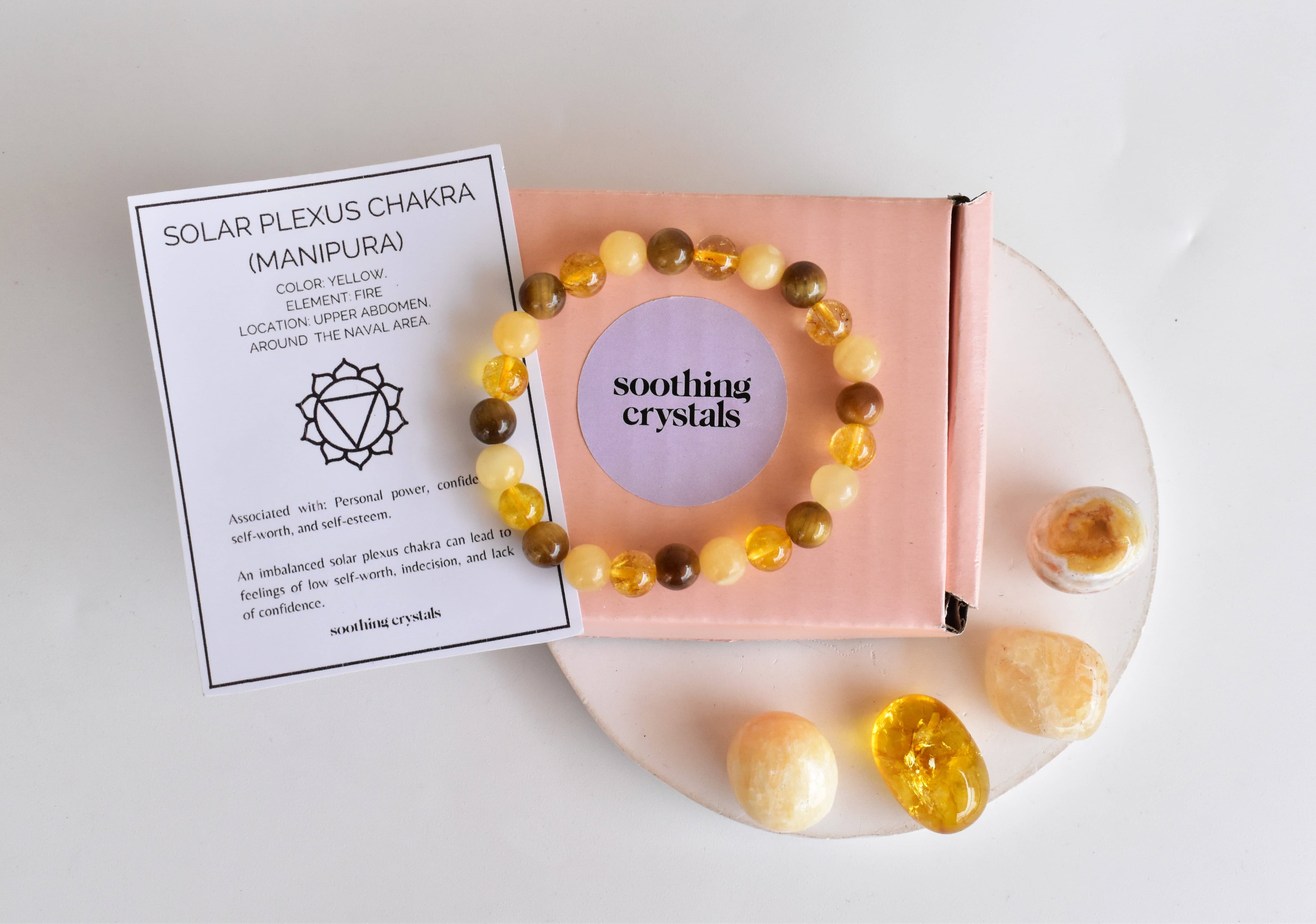 Solar Plexus Chakra Crystal Kit, Chakra Gift Set, Chakra Balancing Stones