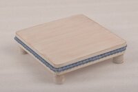 Wooden Beads Pedestal Trivet With White Wash