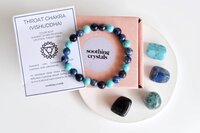 Throat Chakra Crystal Kit, Chakra Gift Set, Chakra Balancing Stones