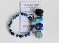 Throat Chakra Crystal Kit, Chakra Gift Set, Chakra Balancing Stones