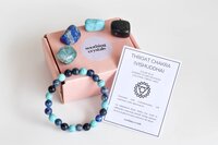 Throat Chakra Crystal Kit, Chakra Gift Set, Chakra Balancing Stones