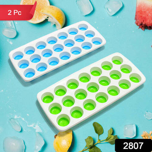 21 Cavity Pop Up Ice Cube Trays-Easy Release, - Color: White