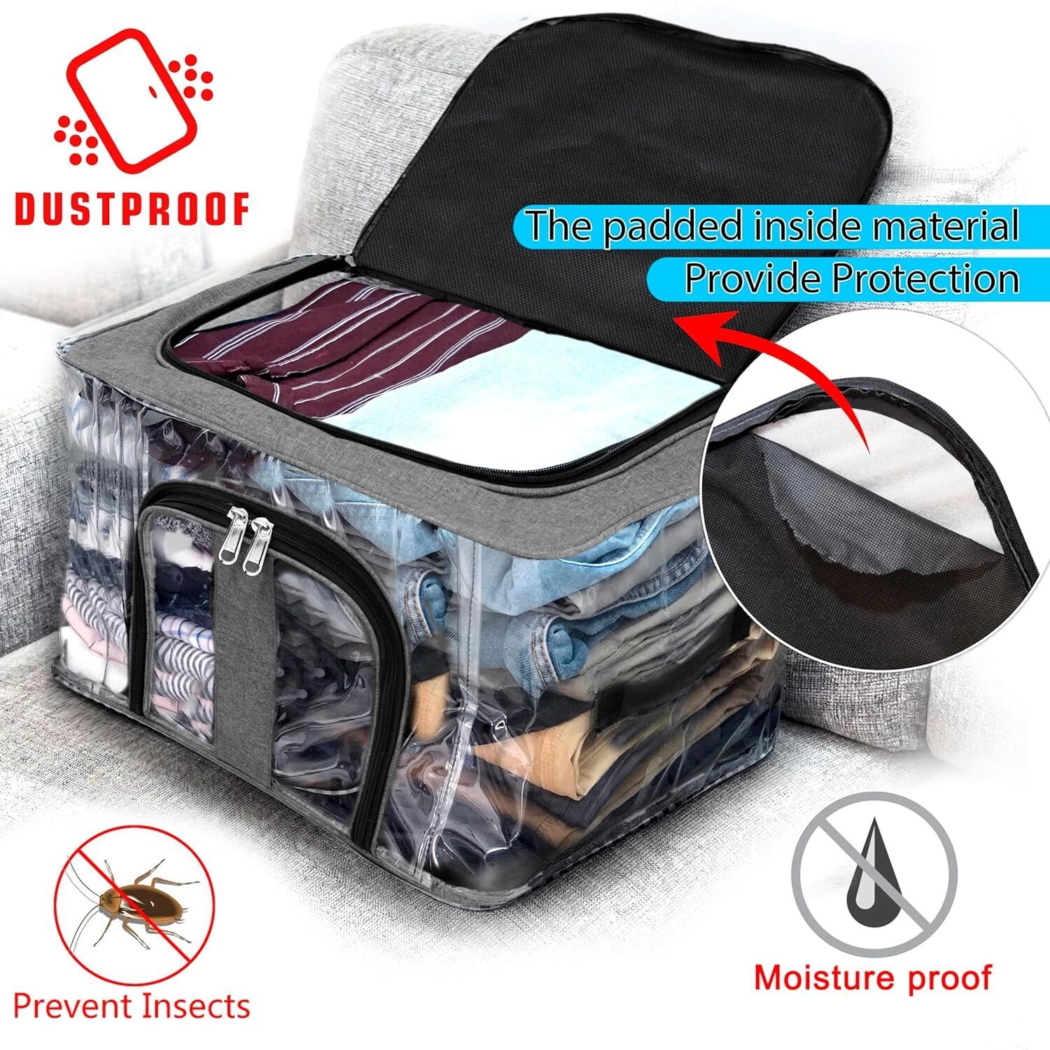 33 LITER PVC TRANSPARENT CLOTHES STORAGE BOX