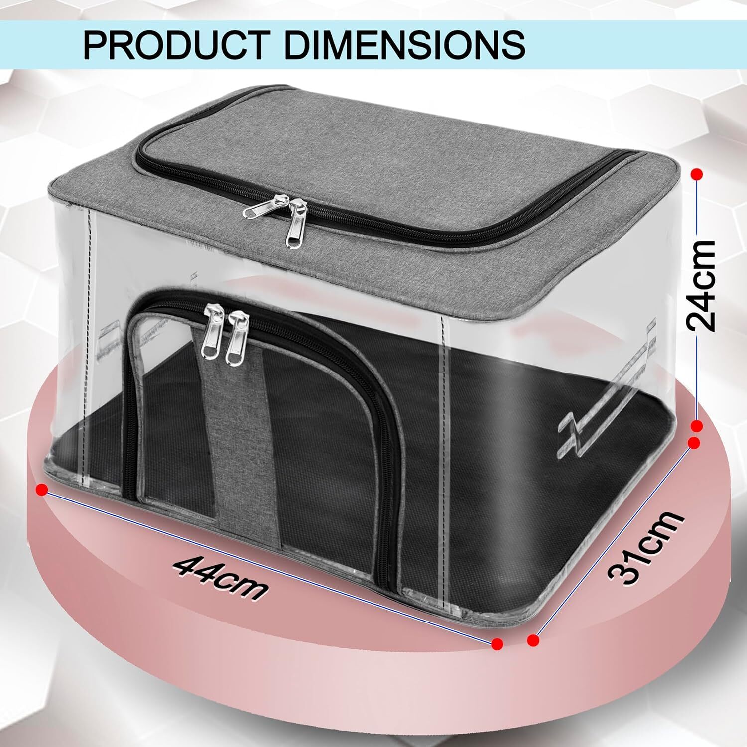 33 LITER PVC TRANSPARENT CLOTHES STORAGE BOX