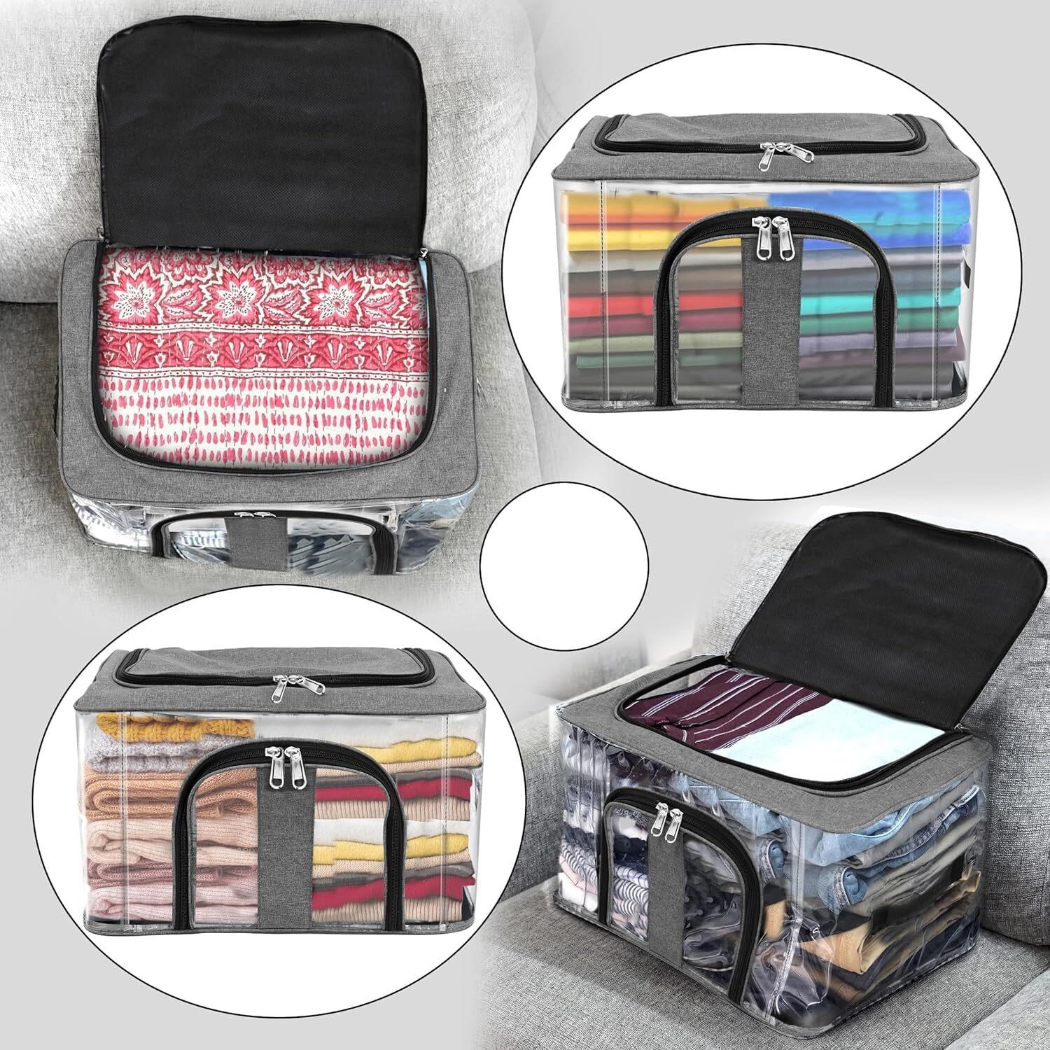 33 LITER PVC TRANSPARENT CLOTHES STORAGE BOX