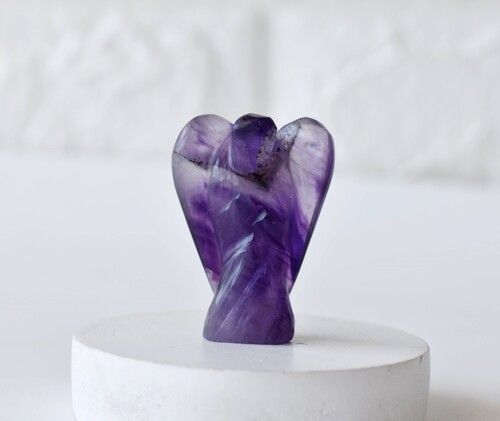 Amethyst Angel, Gemstone Angel Statue, Pocket Angels