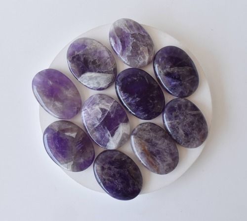 Amethyst Worry Stone for Crystal Healing, Pocket Palm Stone