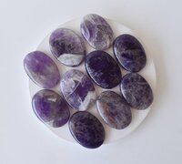Amethyst Worry Stone - 1.5 Inches | Blue Aaa Sodalite Crystal, Smooth Polished Surface For On-the-go Stress Relief