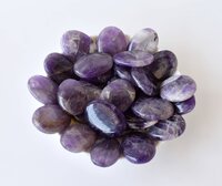 Amethyst Worry Stone for Crystal Healing, Pocket Palm Stone