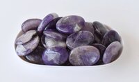 Amethyst Worry Stone for Crystal Healing, Pocket Palm Stone