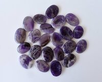 Amethyst Worry Stone for Crystal Healing, Pocket Palm Stone