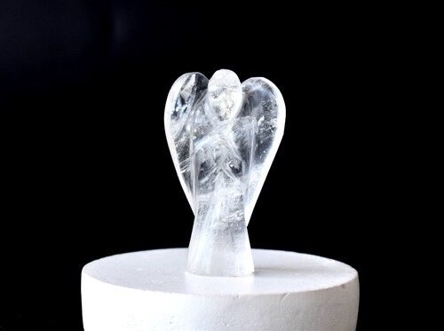 Crystal Quartz Angel, Gemstone Angel Statue, Pocket Angels