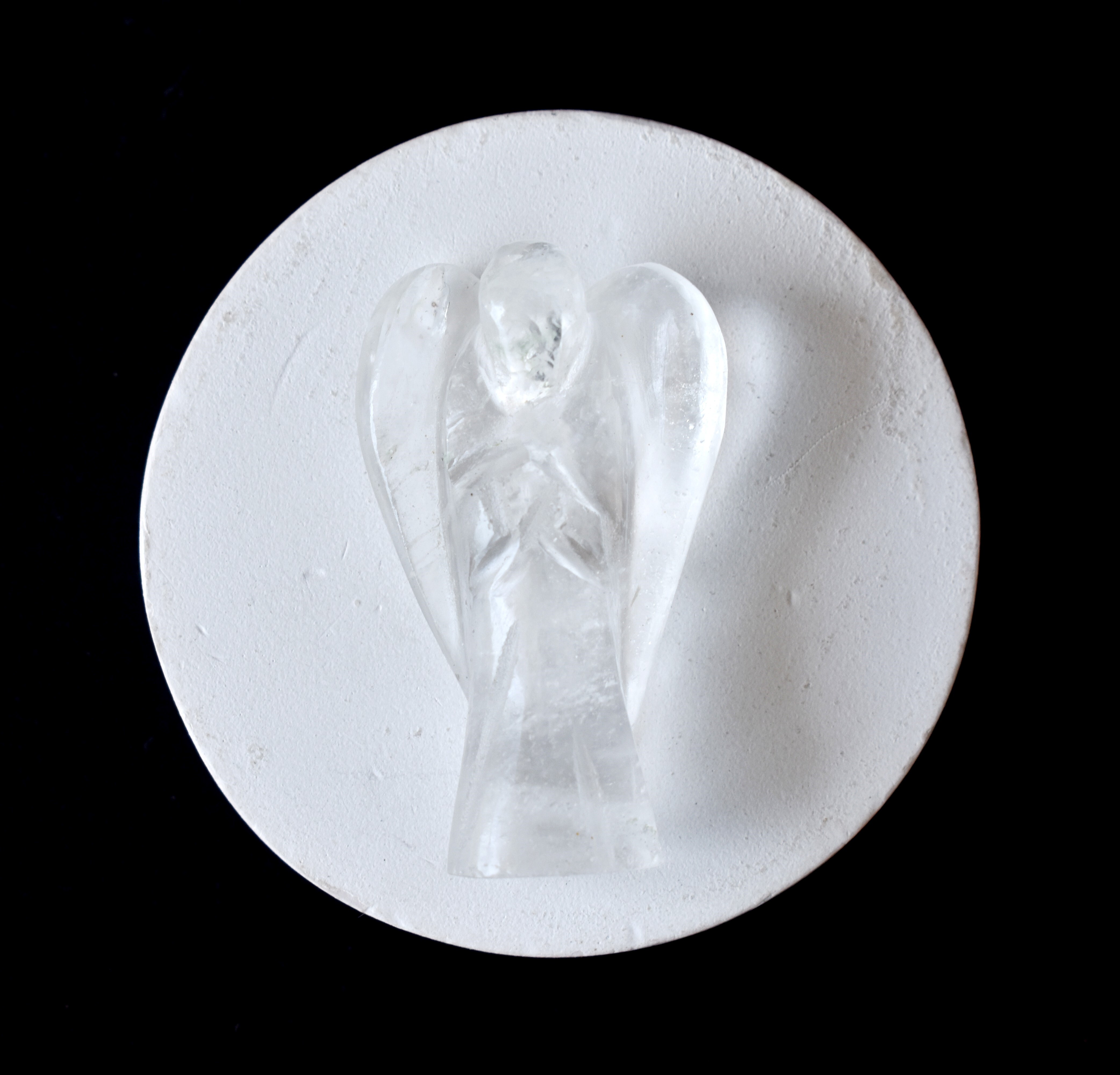 Crystal Quartz Angel, Gemstone Angel Statue, Pocket Angels