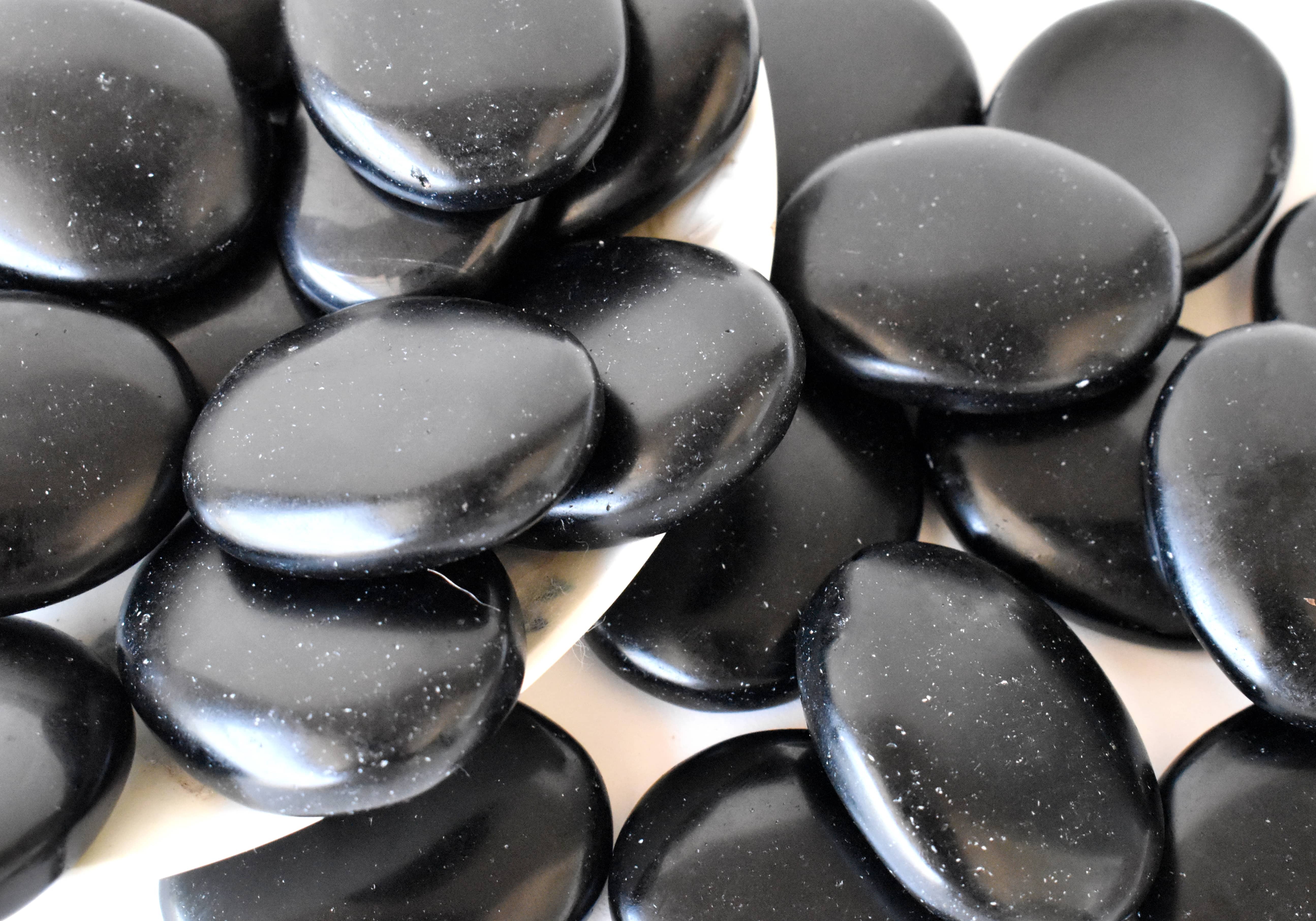 Black Obsidian Worry Stone for Crystal Healing, Pocket Palm Stone