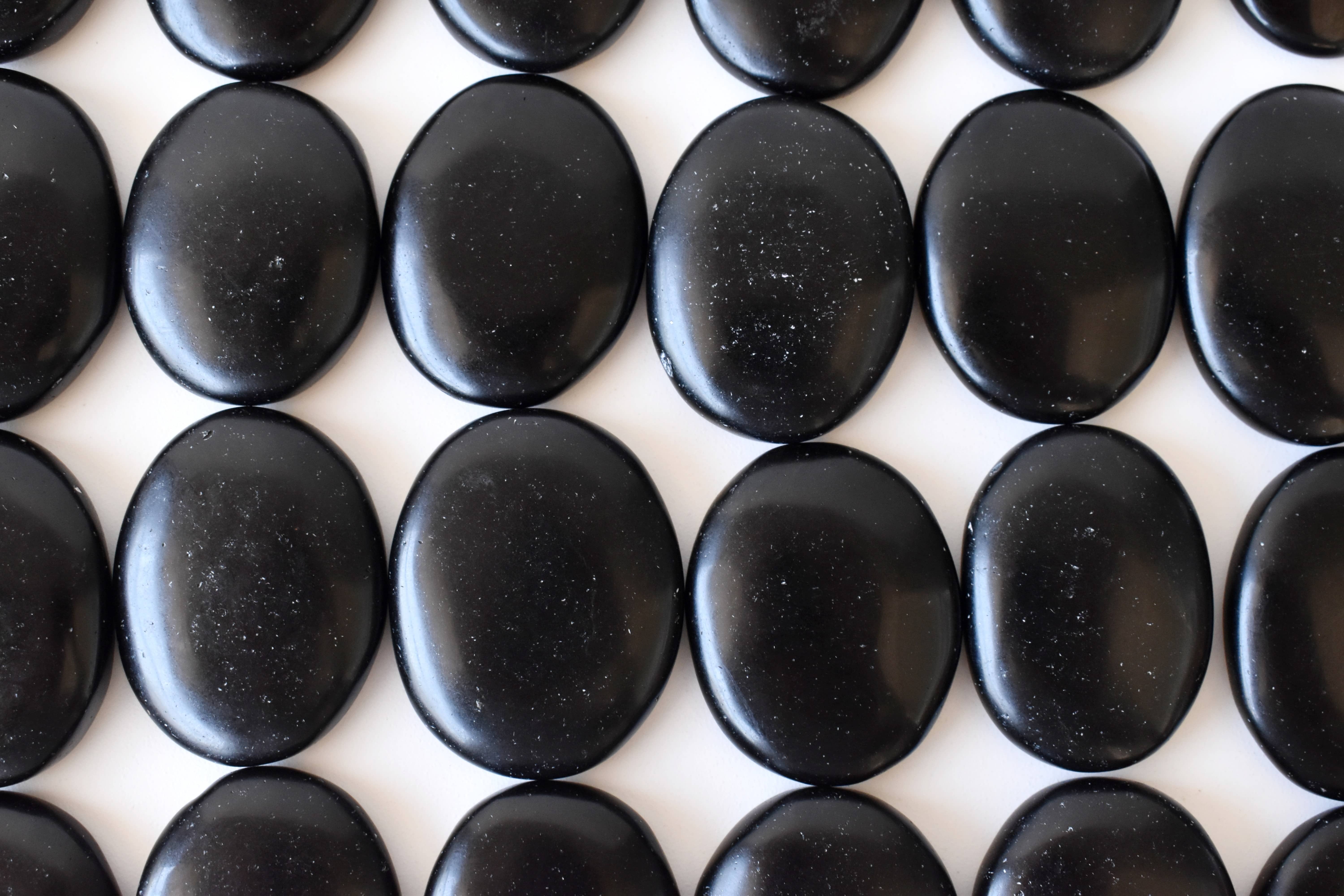 Black Obsidian Worry Stone for Crystal Healing, Pocket Palm Stone