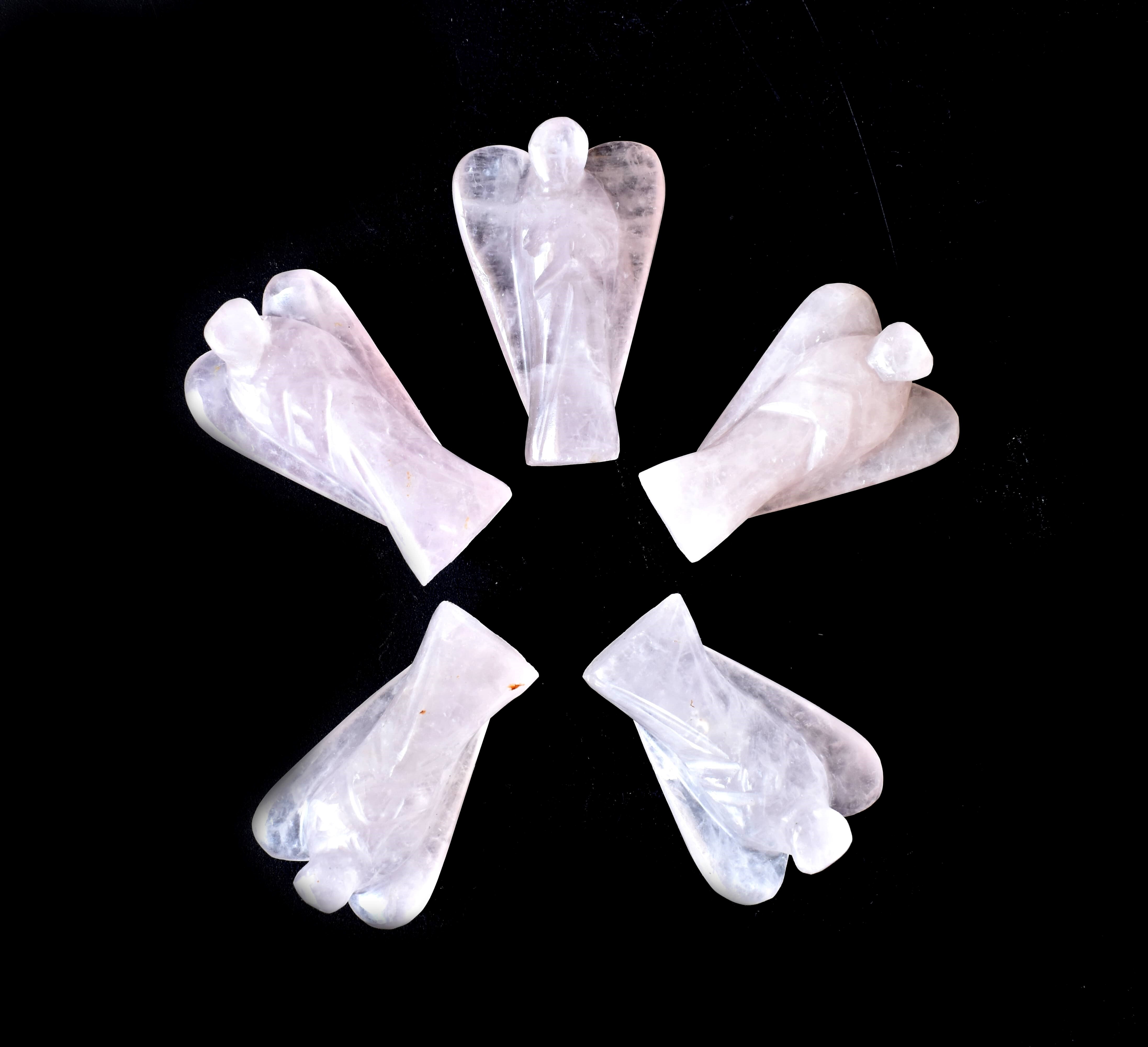 Rose Quartz  Angel, Gemstone Angel Statue, Pocket Angels