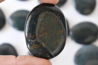 Bloodstone Worry Stone for Crystal Healing, Pocket Palm Stone