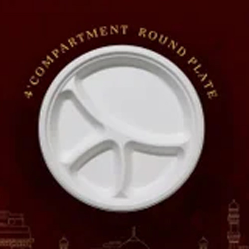 Biodegradable baggasse Round 4CP Plate