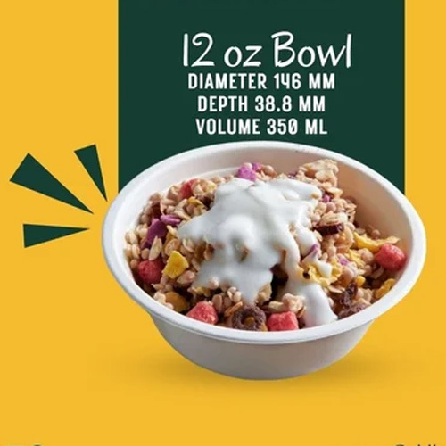 350 ML 12 Oz Sugarcane Bagasse Bowl
