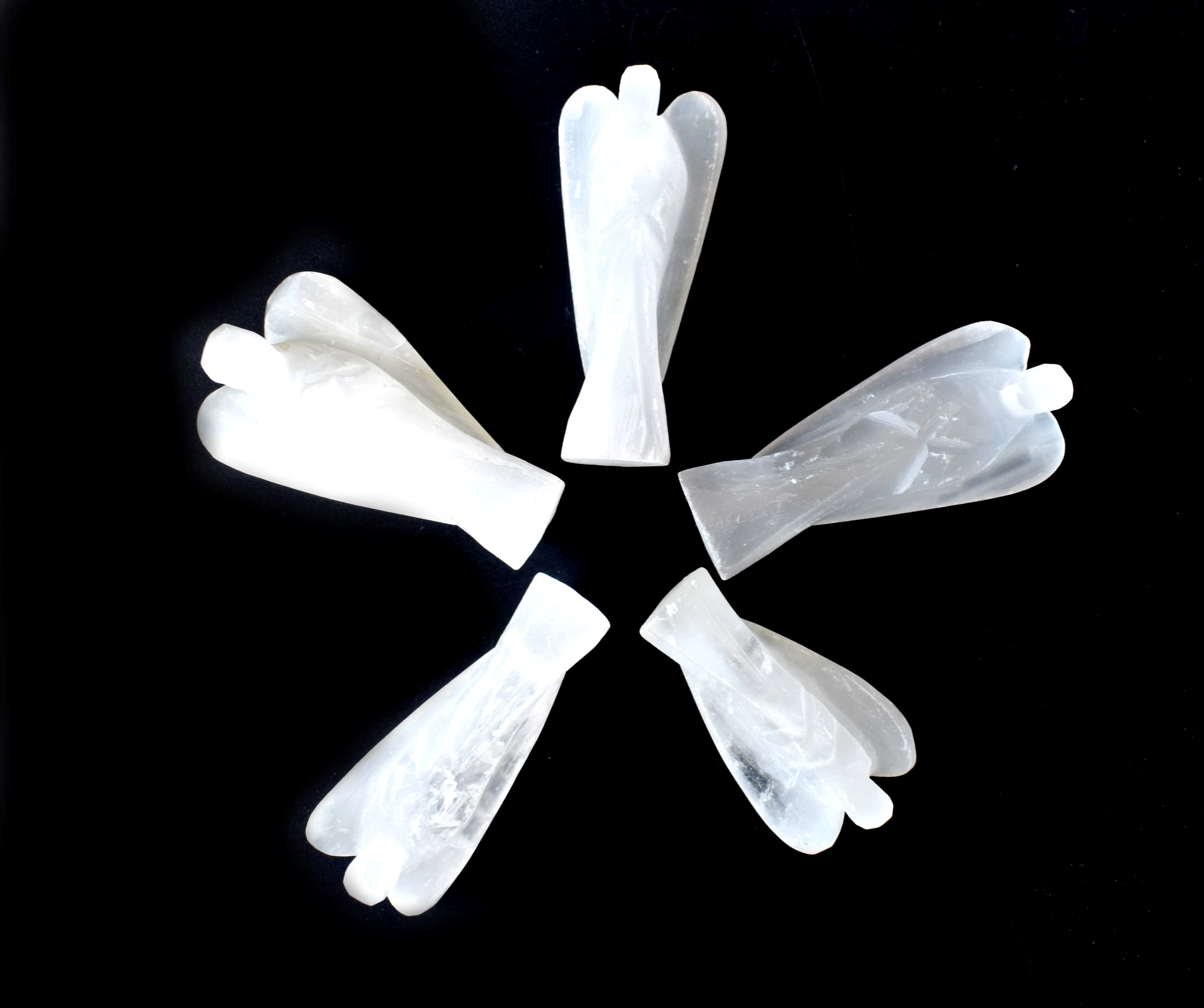 Selenite Angel, Gemstone Angel Statue, Pocket Angels