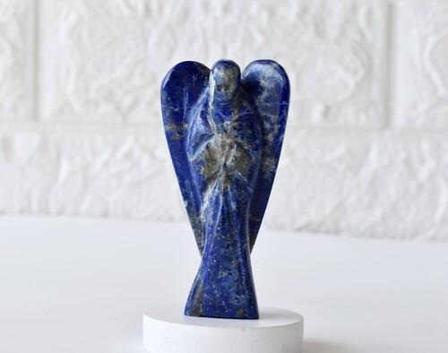 Lapis Lazuli Angel, Gemstone Angel Statue, Pocket Angels