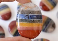 Chakra Bonded Worry Stone for Crystal Healing, Pocket Palm Stone