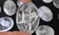 Crystal Quartz  Worry Stone for Crystal Healing, Pocket Palm Stone