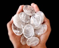 Crystal Quartz  Worry Stone for Crystal Healing, Pocket Palm Stone