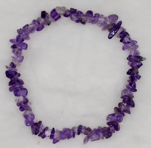 Amethyst Chip Bracelet, Baroque Crystal Jewelry