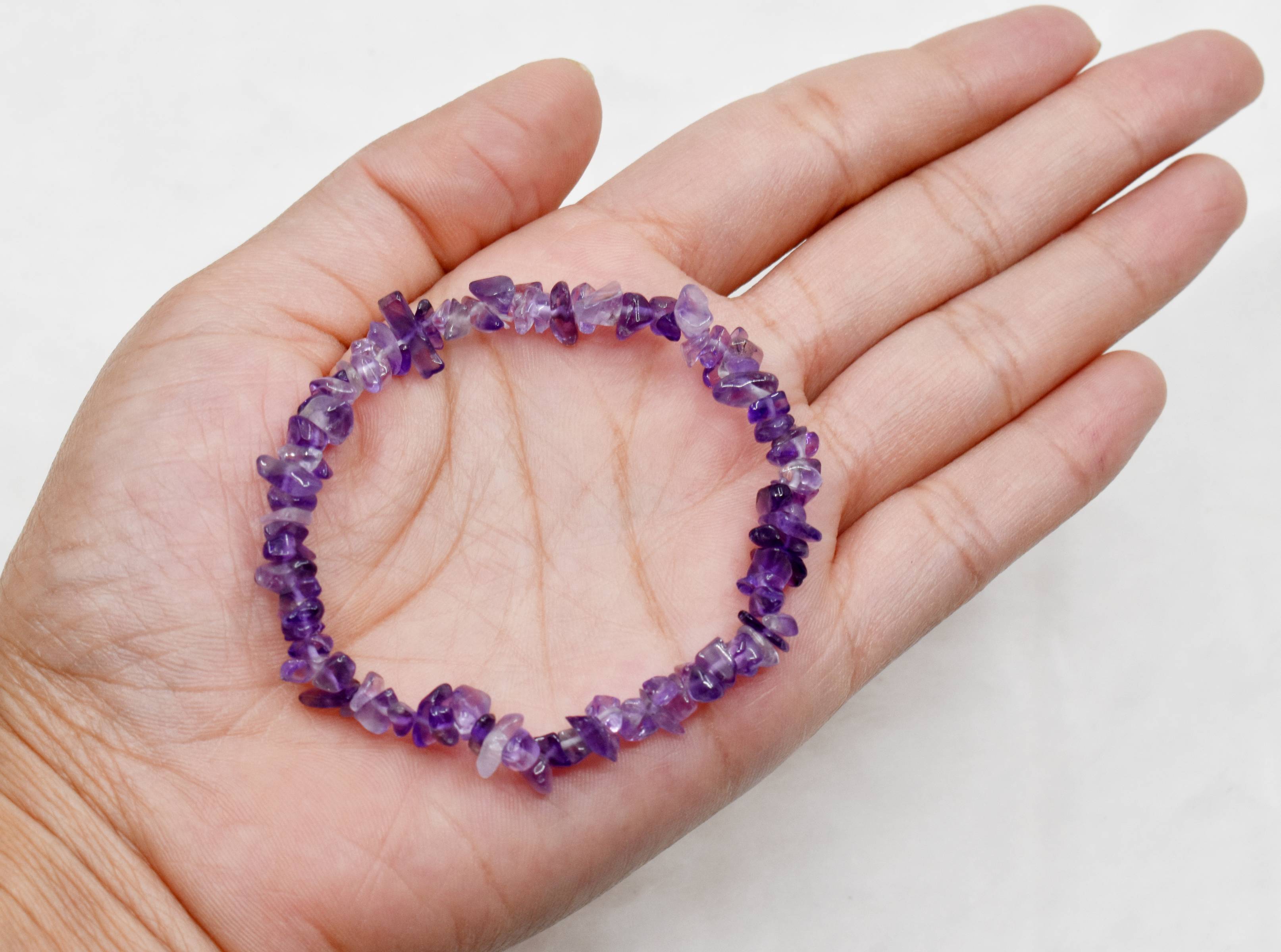 Amethyst Chip Bracelet CrystalChip Jewelry