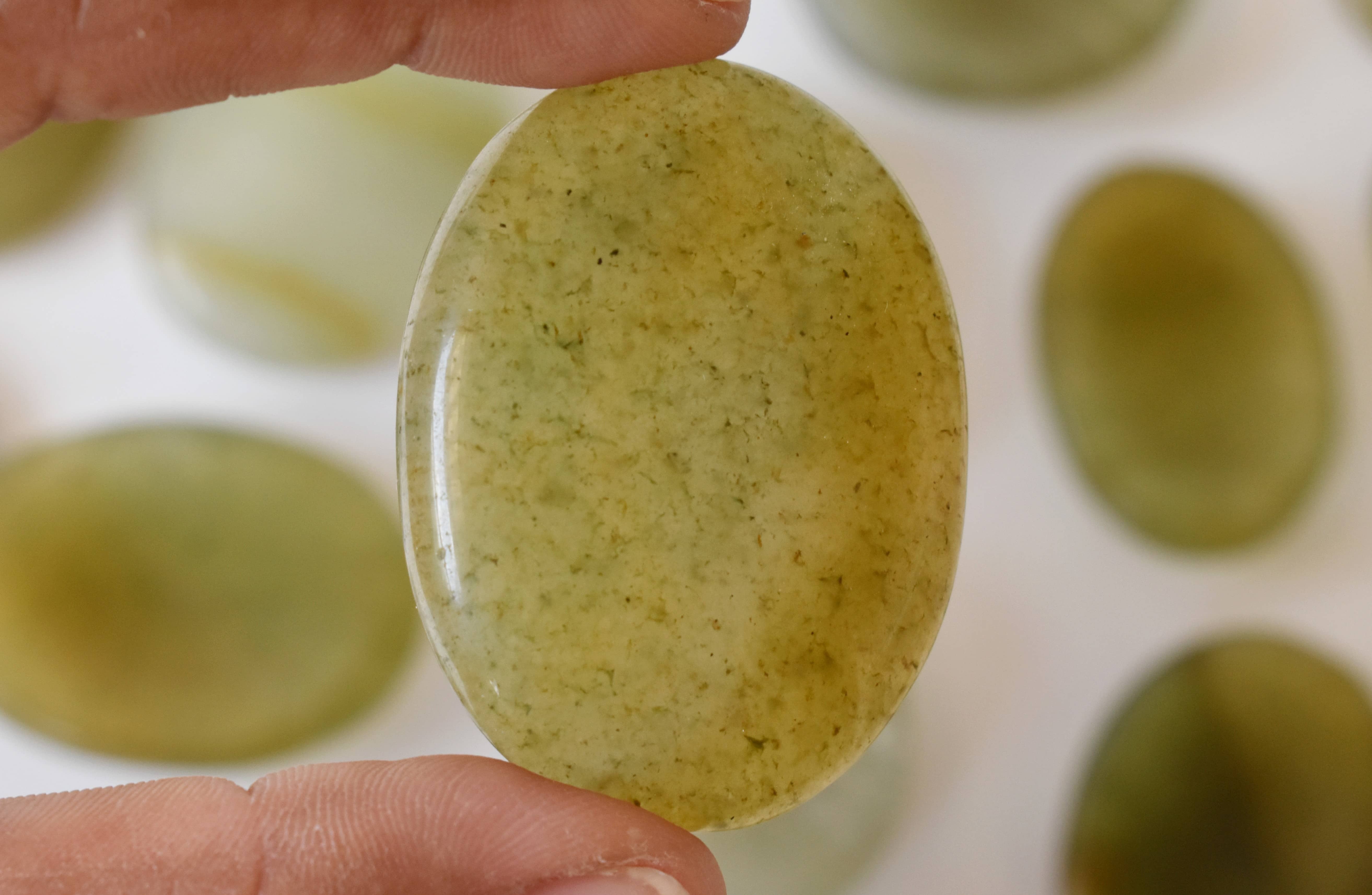 Green Aventurine  Worry Stone for Crystal Healing, Pocket Palm Stone