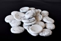 Howlite  Worry Stone for Crystal Healing, Pocket Palm Stone