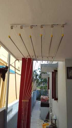 BALCONY CLOTH DRYING HANGERS IN FOURS THULIPS APARTMENT TRISSUR